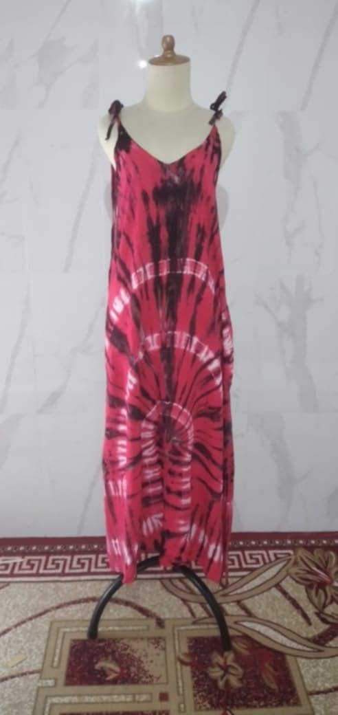 Dress - Tie Shoulder Long Tie dye