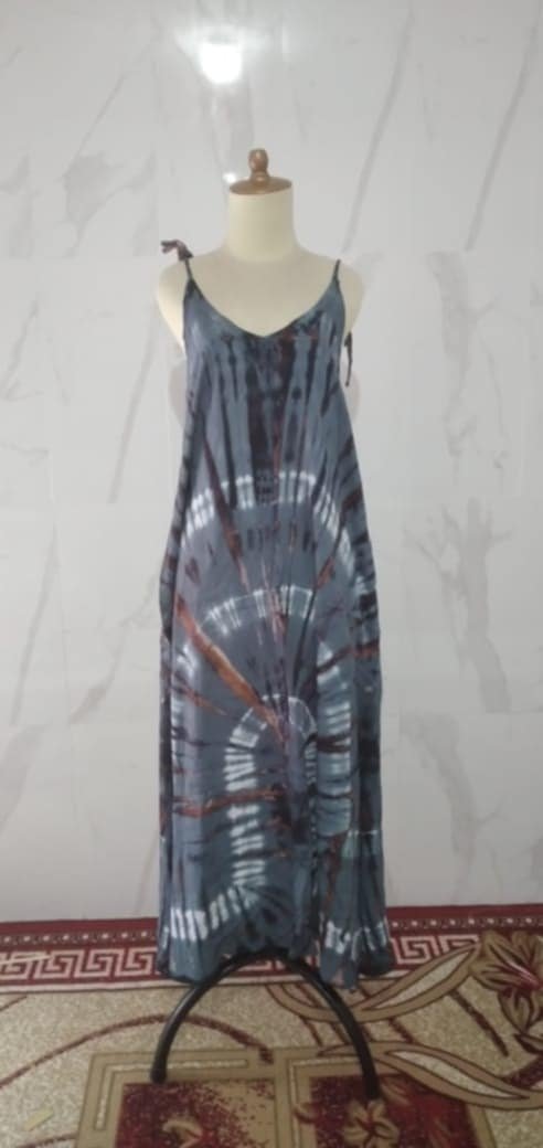 Dress - Tie Shoulder Long Tie dye