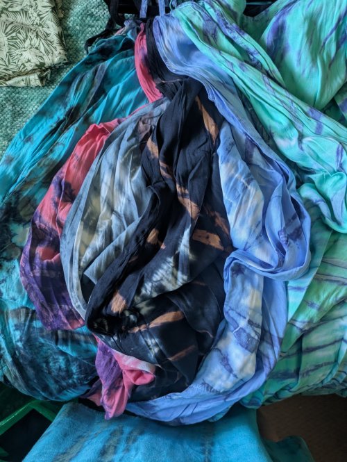 Dress - Tie Shoulder Long Tie dye