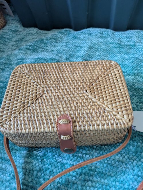 Rattan Square Shoulder Bag